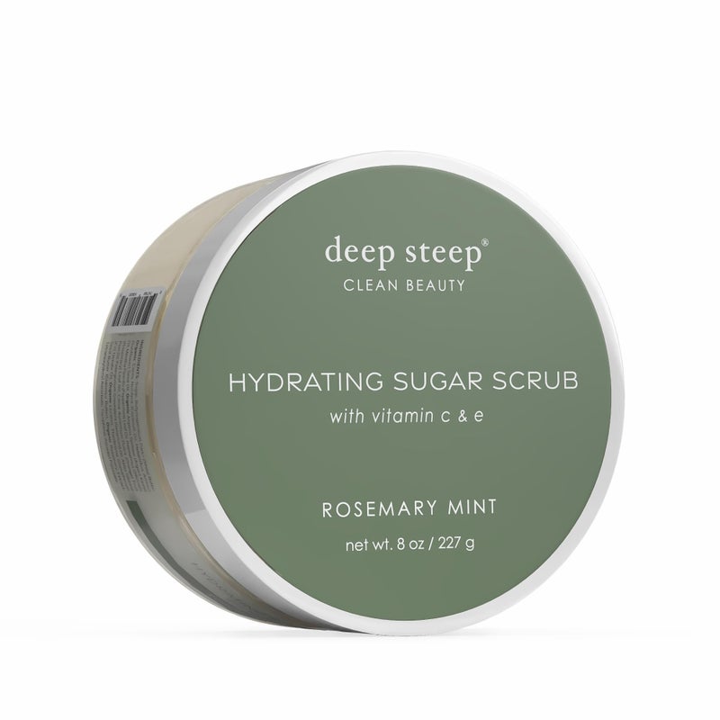 Deep Steep Sugar Scrub, Rosemary Mint, 8 oz â€“ Exfoliating Body Scrub with Organic Coconut Oil, Shea Butter & Argan Oil â€“ Vegan, Clean Beauty, Smooth, Soft & Nourished Skin - Image 1